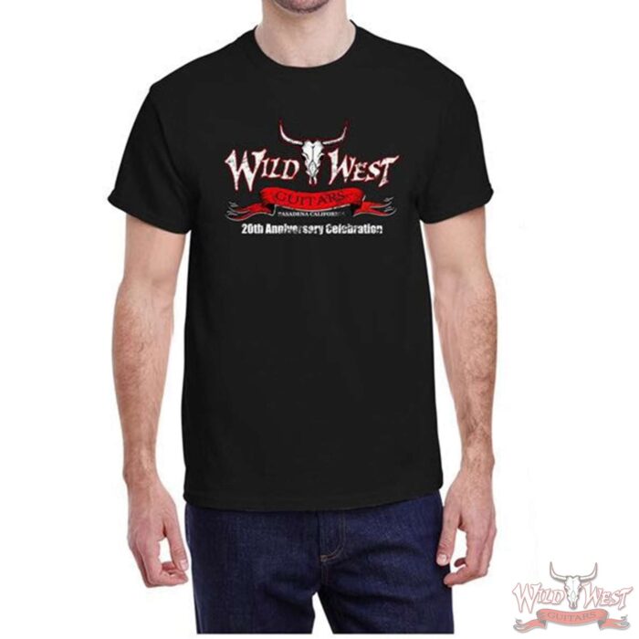 Wild West Guitars 20th Anniversary T-Shirt Tee Black/Gray - Image 2