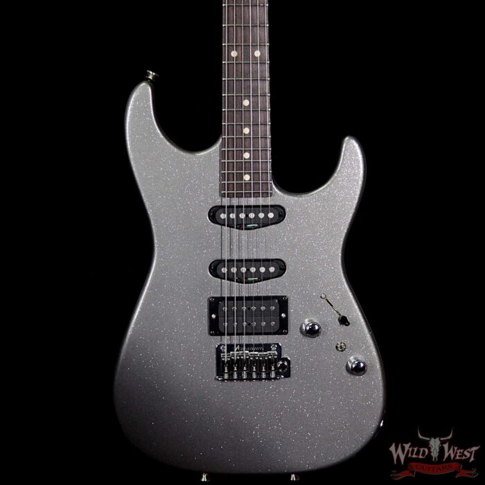 Tom Anderson Pro Am Chocolate Maple Neck Rosewood Fingerboard with VA Booster Reverse Head Sparkle Charcoal - Image 3