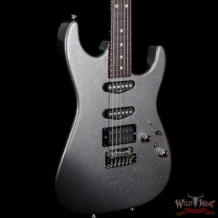Tom Anderson Pro Am Chocolate Maple Neck Rosewood Fingerboard with VA Booster Reverse Head Sparkle Charcoal - Image 4