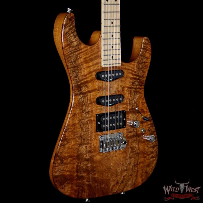 Tom Anderson Drop Top HSS Private Reserve Koa Top Mahogany Body Carmel Maple Neck Natural - Image 4