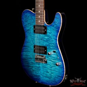 Tom Anderson Cobra HH Quilt Maple Top Rosewood Fretboard Bora To Transparent Blue Burst with Binding - Image 2