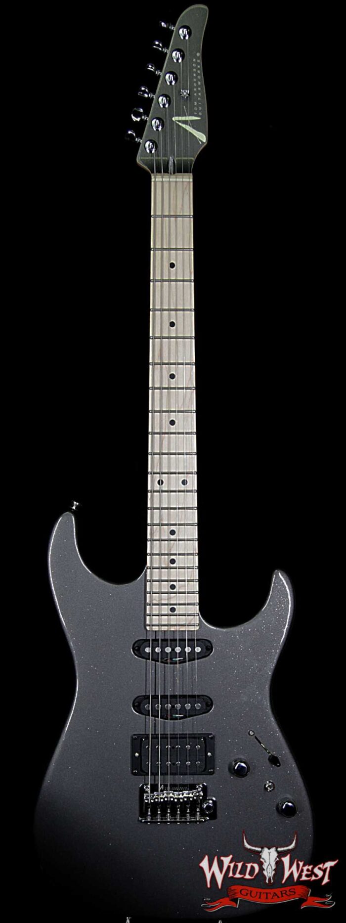 Tom Anderson Pro Am Chocolate Maple Neck & Fingerboard with VA Booster Sparkle Charcoal - Image 1