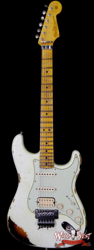 Fender Custom Shop White Lightning Stratocaster Heavy Relic Floyd Rose HSS 21 Maple Neck 3 Tone Sunburst