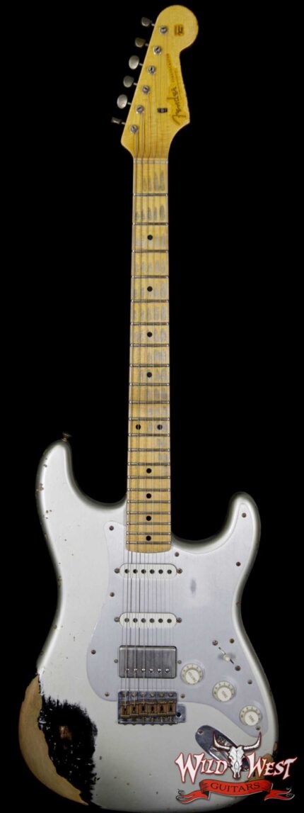 Fender Custom Shop 1960 Stratocaster HSS Heavy Relic Maple Neck Inca Silver over Black