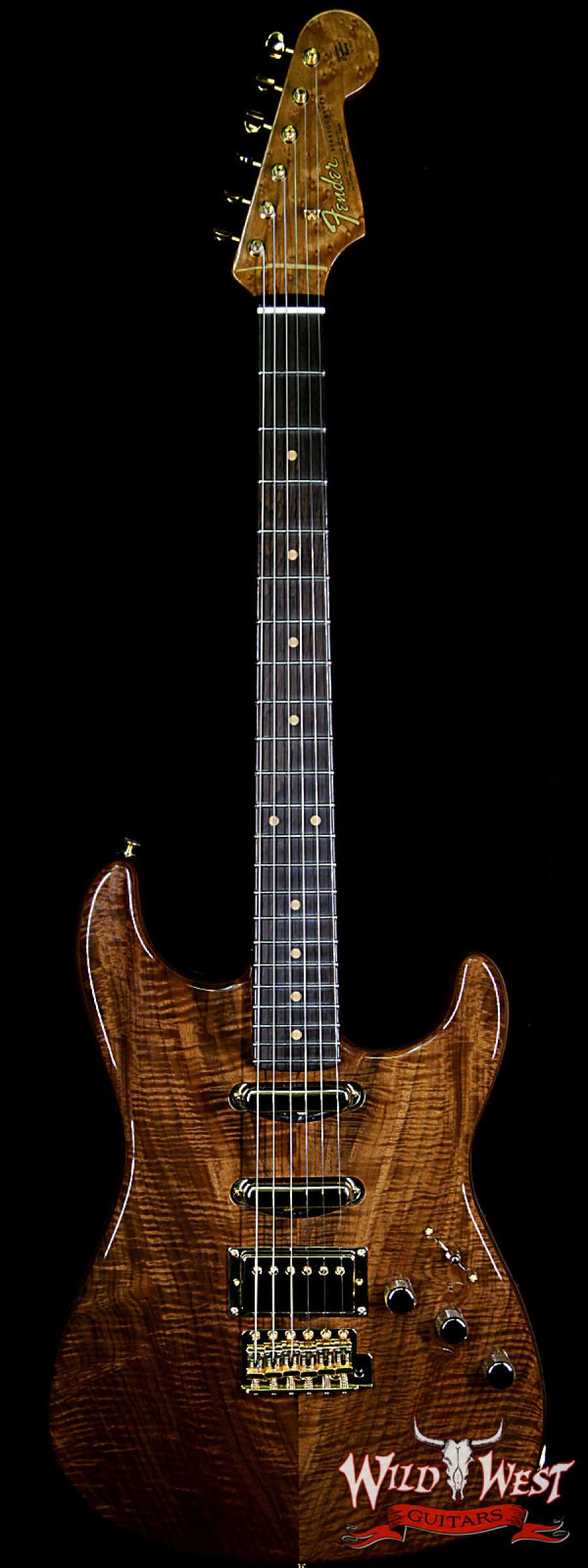 wwg-main__wwg_large-6.jpg 2018 Fender Custom Shop Masterbuilt Dennis Galuszka Artisan Claro Walnut Stratocaster HSS African Blackwood Board - Image 1