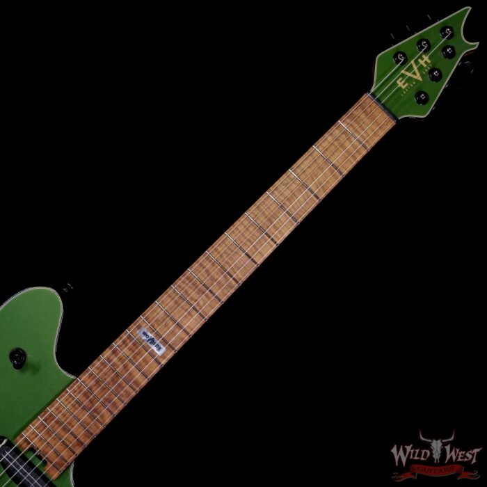 EVH Custom Shop USA HS Wolfgang Bare Knuckle Pickups Roasted Flame Maple Neck Tune-O-Matic Bridge Cadillac Green 7.65 lbs - Image 4