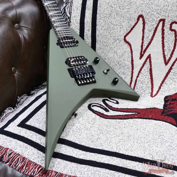 Jackson American Series Rhoads RR24 FR Floyd Rose Ebony Fingerboard Matte Army Drab 7.95 lbs - Image 6