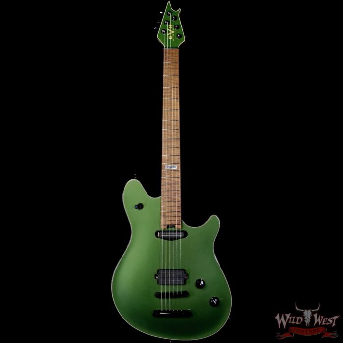 EVH Custom Shop USA HS Wolfgang Bare Knuckle Pickups Roasted Flame Maple Neck Tune-O-Matic Bridge Cadillac Green 7.65 lbs - Image 3