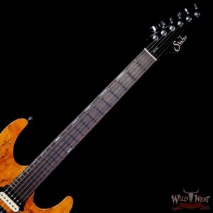 Suhr Custom Set Neck Modern HSH Spalt Maple Top Blower Switch 24 Stainless Steel Frets Tran Caramel with Cherry Back 7.70 lbs - Image 4
