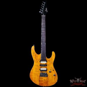 Suhr Custom Set Neck Modern HSH Spalt Maple Top Blower Switch 24 Stainless Steel Frets Tran Caramel with Cherry Back 7.70 lbs - Image 3