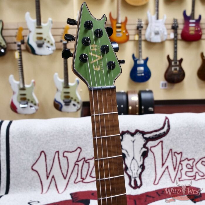 EVH Custom Shop USA HS Wolfgang Bare Knuckle Pickups Roasted Flame Maple Neck Tune-O-Matic Bridge Cadillac Green 7.65 lbs - Image 7