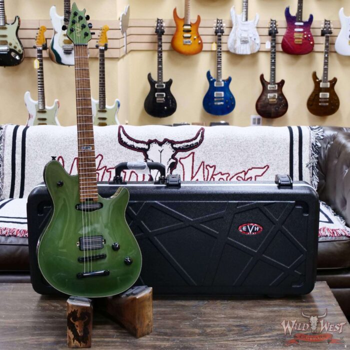 EVH Custom Shop USA HS Wolfgang Bare Knuckle Pickups Roasted Flame Maple Neck Tune-O-Matic Bridge Cadillac Green 7.65 lbs - Image 6