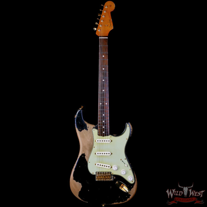 Fender Custom Shop Levi Perry Masterbuilt 1962 Stratocaster Brazilian Rosewood Heavy Relic Black with Gold Hardware 7.65 lbs (US Only / No International Shipping) - Image 3