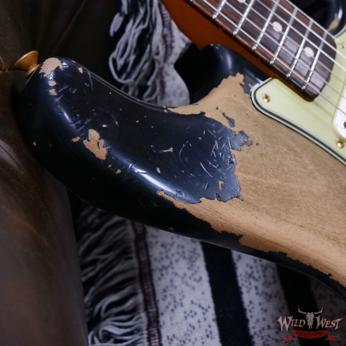 Fender Custom Shop Levi Perry Masterbuilt 1962 Stratocaster Brazilian Rosewood Heavy Relic Black with Gold Hardware 7.65 lbs (US Only / No International Shipping) - Image 11