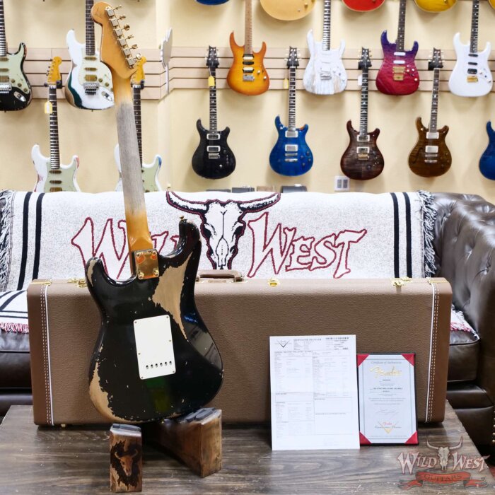 Fender Custom Shop Levi Perry Masterbuilt 1962 Stratocaster Brazilian Rosewood Heavy Relic Black with Gold Hardware 7.65 lbs (US Only / No International Shipping) - Image 12