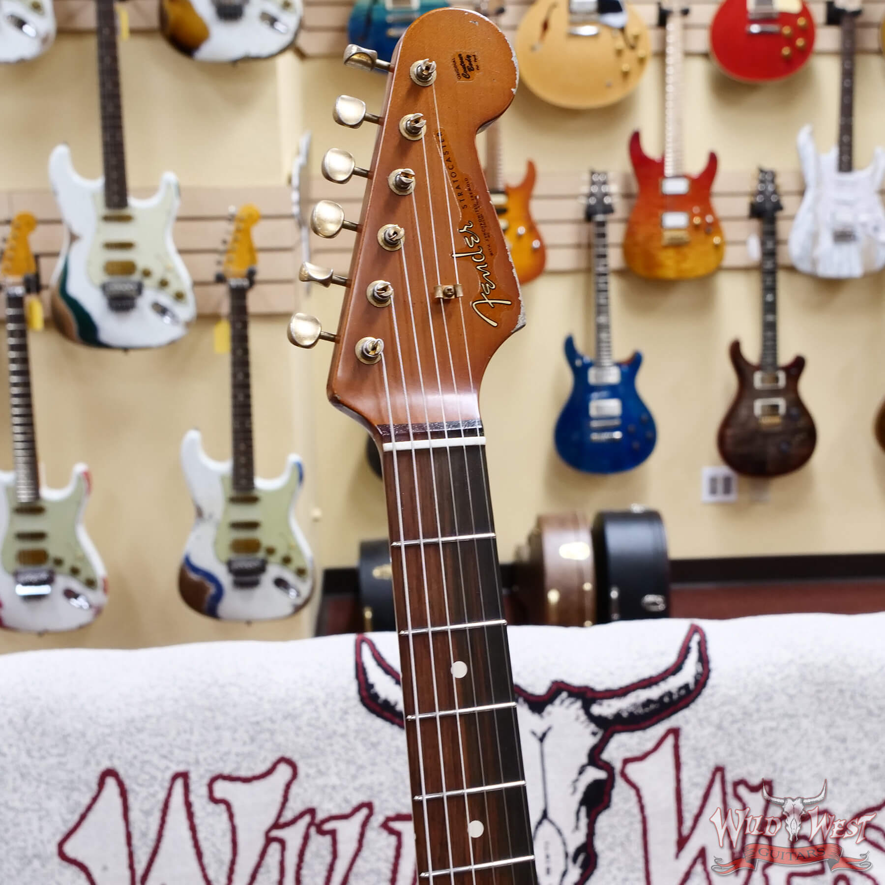 FenderCS-MBLP-LP0129-D2 Fender Custom Shop Levi Perry Masterbuilt 1962 Stratocaster Brazilian Rosewood Heavy Relic Fiesta Red w/Gold Hardware 7.40 lbs (US Only / No International Shipping) - Image 7