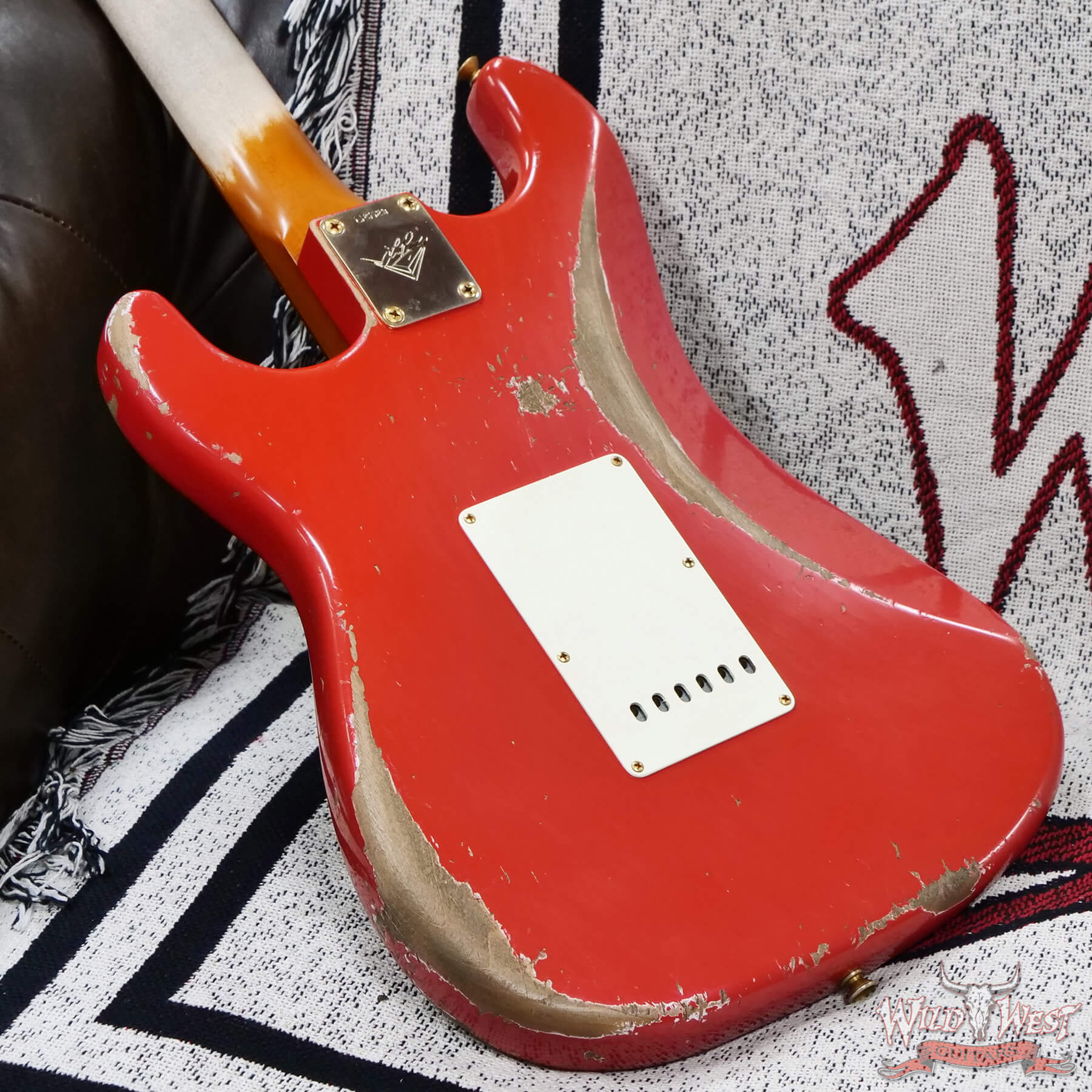 FenderCS-MBLP-LP0129-D8 Fender Custom Shop Levi Perry Masterbuilt 1962 Stratocaster Brazilian Rosewood Heavy Relic Fiesta Red w/Gold Hardware 7.40 lbs (US Only / No International Shipping) - Image 13