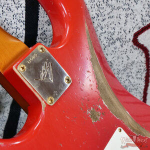 Fender Custom Shop Levi Perry Masterbuilt 1962 Stratocaster Brazilian Rosewood Heavy Relic Fiesta Red w/Gold Hardware 7.40 lbs (US Only / No International Shipping) - Image 14