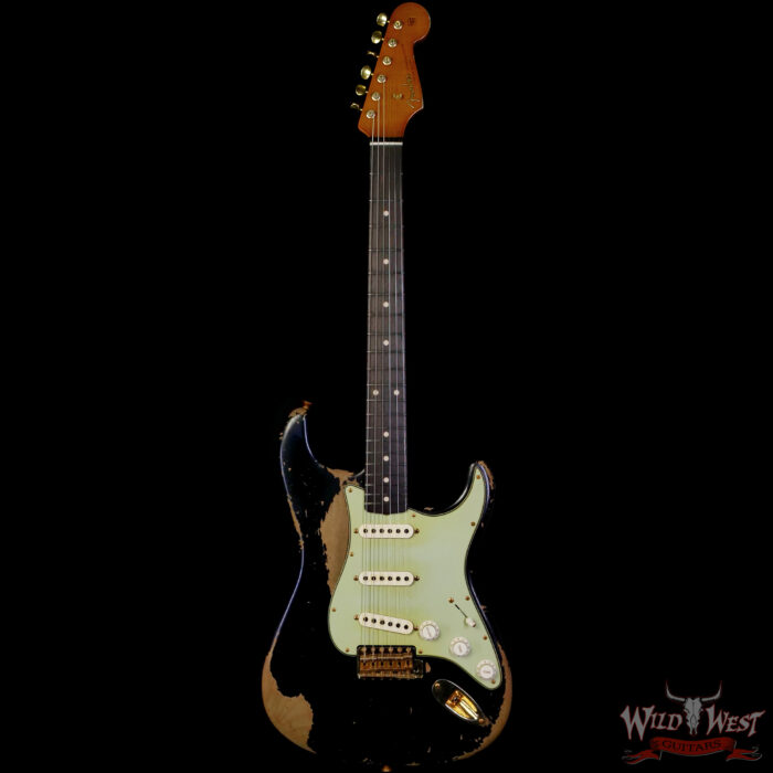 Fender Custom Shop Levi Perry Masterbuilt 1962 Stratocaster Brazilian Rosewood Heavy Relic Black with Gold Hardware 7.25 lbs (US Only / No International Shipping) - Image 3