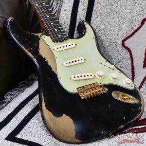Fender Custom Shop Levi Perry Masterbuilt 1962 Stratocaster Brazilian Rosewood Heavy Relic Black with Gold Hardware 7.25 lbs (US Only / No International Shipping) - Image 8