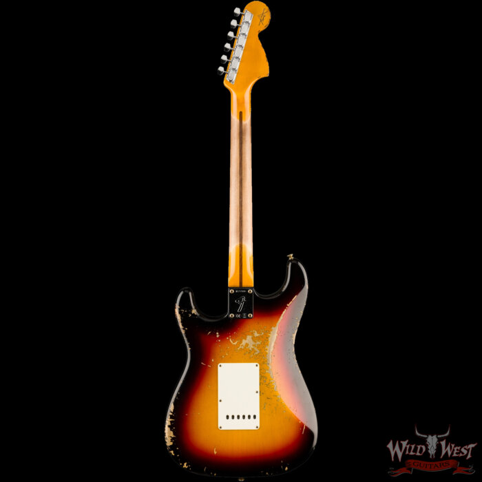 Fender Custom Shop 2025 Dealer Event #160 1969 Stratocaster Maple Neck Heavy Relic Aged 3 Tone Sunburst 7.80 lbs - Image 6