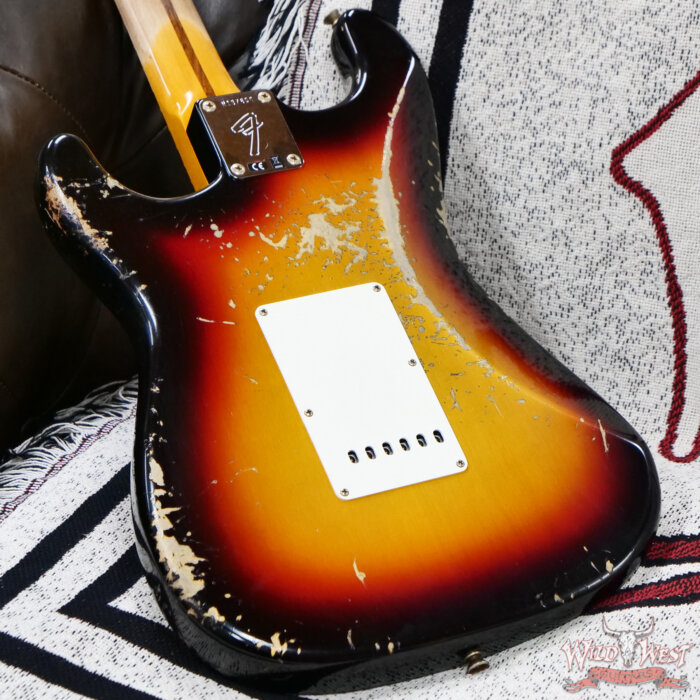 Fender Custom Shop 2025 Dealer Event #160 1969 Stratocaster Maple Neck Heavy Relic Aged 3 Tone Sunburst 7.80 lbs - Image 14