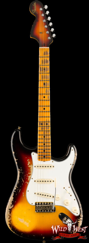Fender Custom Shop 2025 Dealer Event #160 1969 Stratocaster Maple Neck Heavy Relic Aged 3 Tone Sunburst 7.80 lbs