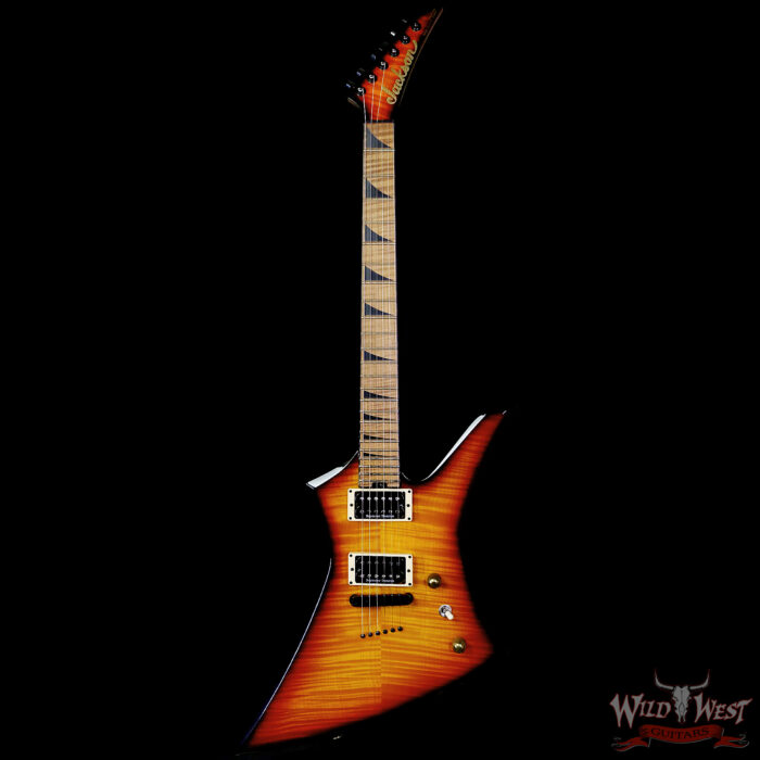Jackson Custom Shop Kelly Flame Maple Top Ash Body Roasted Maple Neck and Fingerboard TOM Birdge 3-Tone Sunburst 8.20 lbs - Image 4