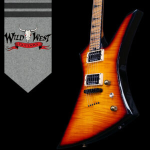 Jackson Custom Shop Kelly Flame Maple Top Ash Body Roasted Maple Neck and Fingerboard TOM Birdge 3-Tone Sunburst 8.20 lbs - Image 3