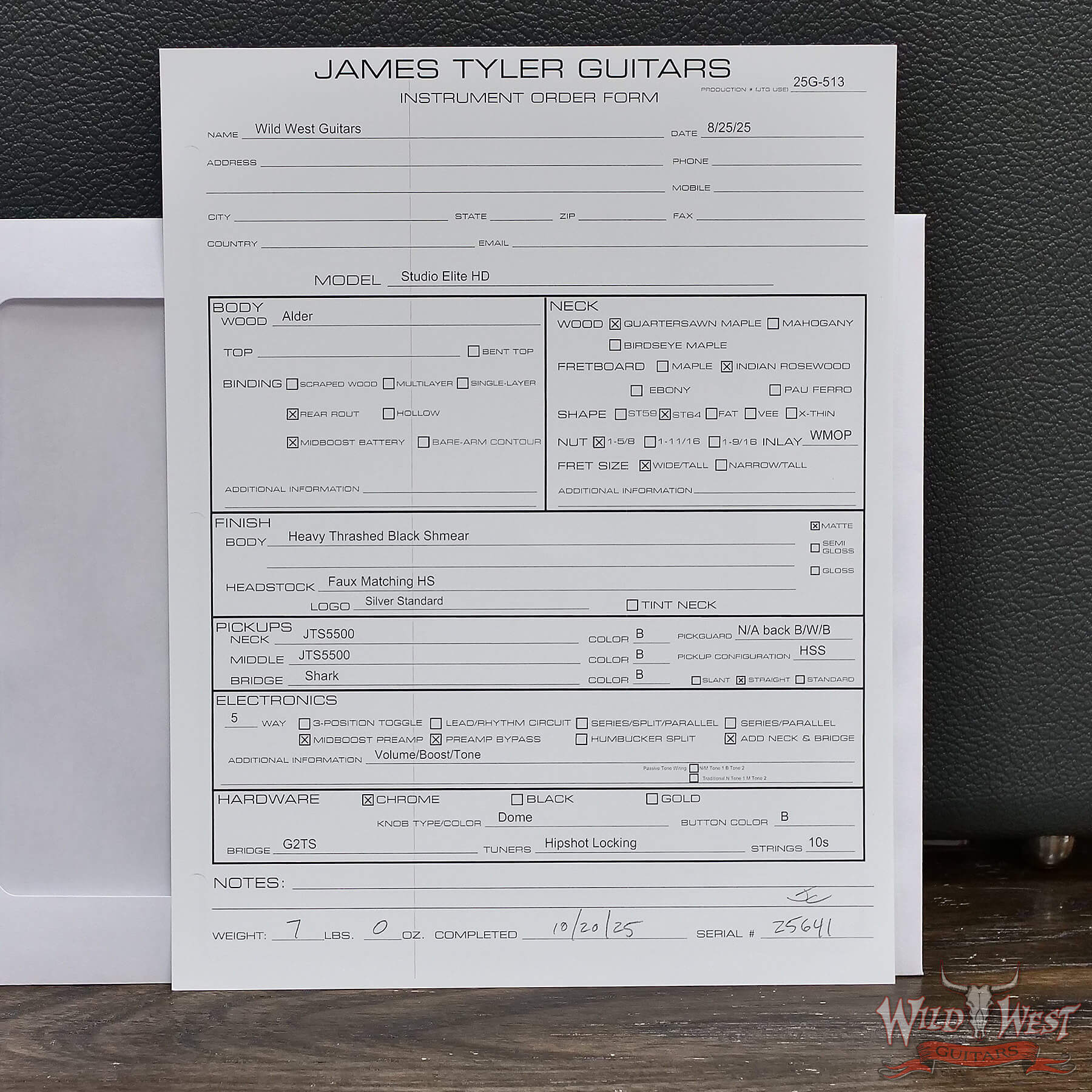 JamesTylerUSA-25641-D10 James Tyler USA Studio Elite HD Standard '64 Neck Heavy Thrashed (Aged) Black Shmear 7.00 lbs - Image 14