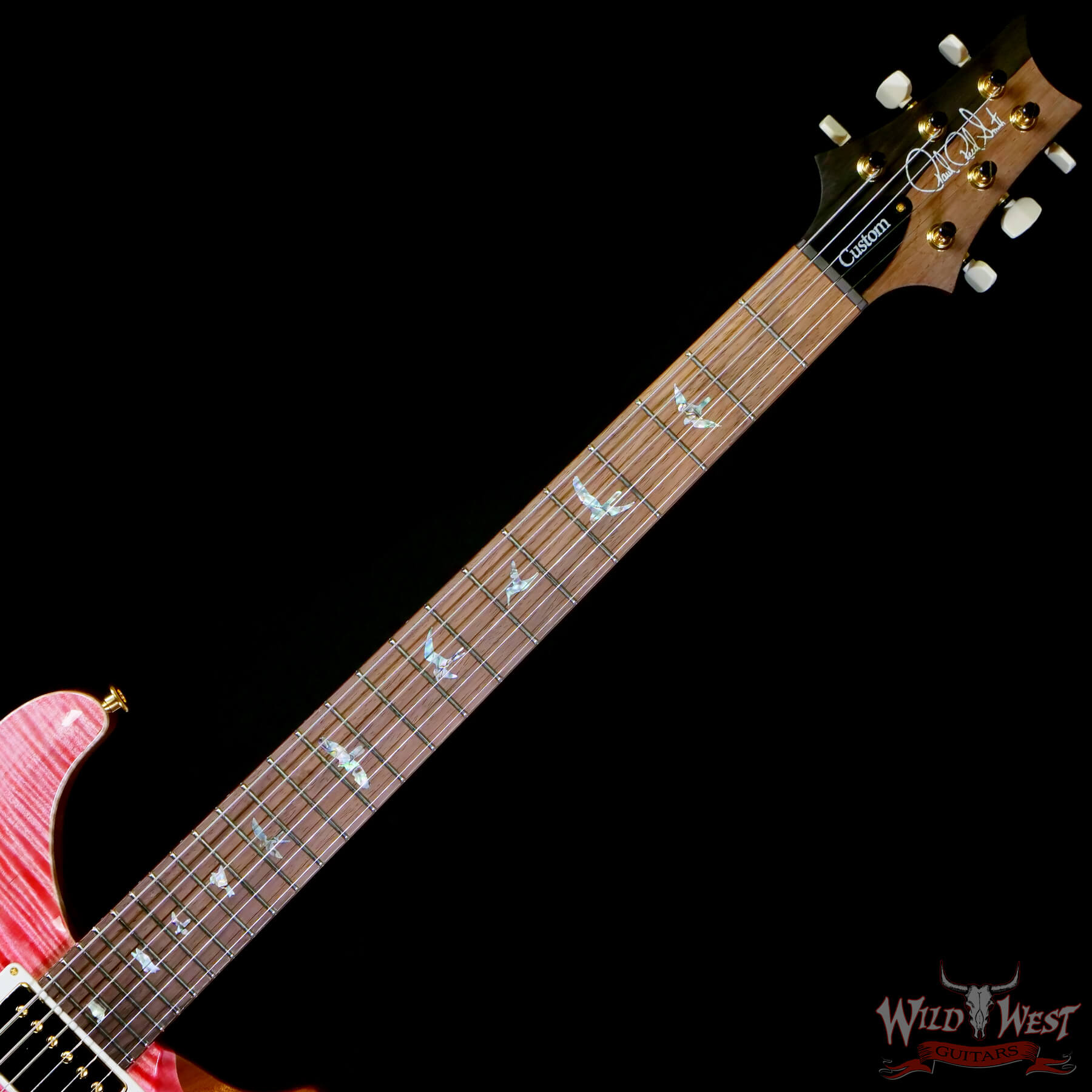 PRS-WL-0416228-C2 2025 Paul Reed Smith PRS Wood Library 10 Top Custom 24 Brazilian Rosewood Bonnie Pink with Natural Back 7.60 lbs - Image 4