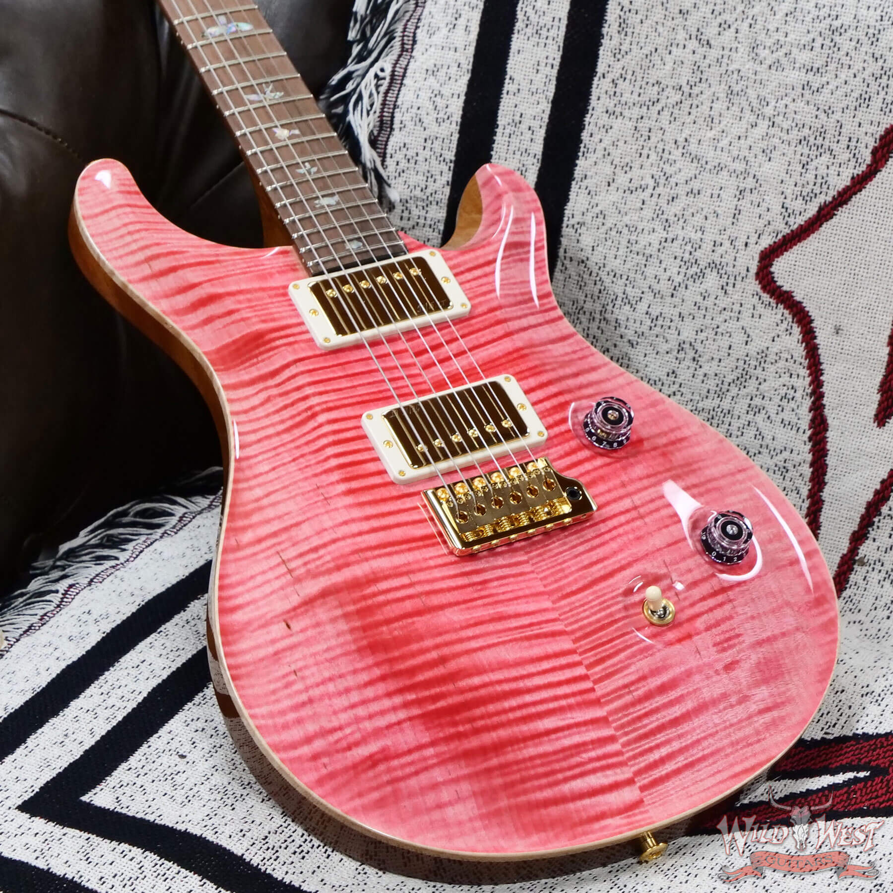 PRS-WL-0416228-D3 2025 Paul Reed Smith PRS Wood Library 10 Top Custom 24 Brazilian Rosewood Bonnie Pink with Natural Back 7.60 lbs - Image 8