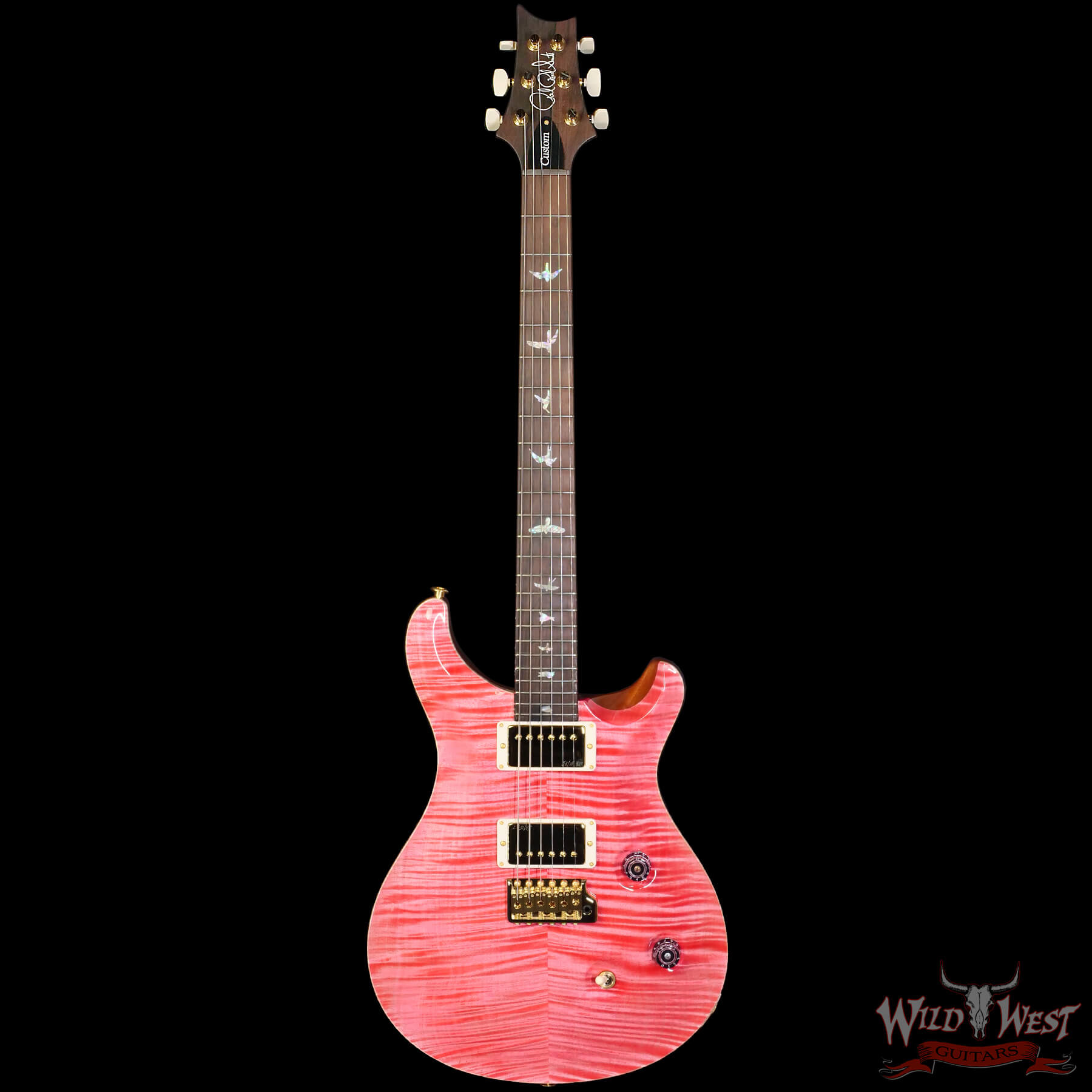 PRS-WL-0416232-C1 2025 Paul Reed Smith PRS Wood Library 10 Top Custom 24 Brazilian Rosewood Bonnie Pink with Natural Back 8.00 lbs - Image 3