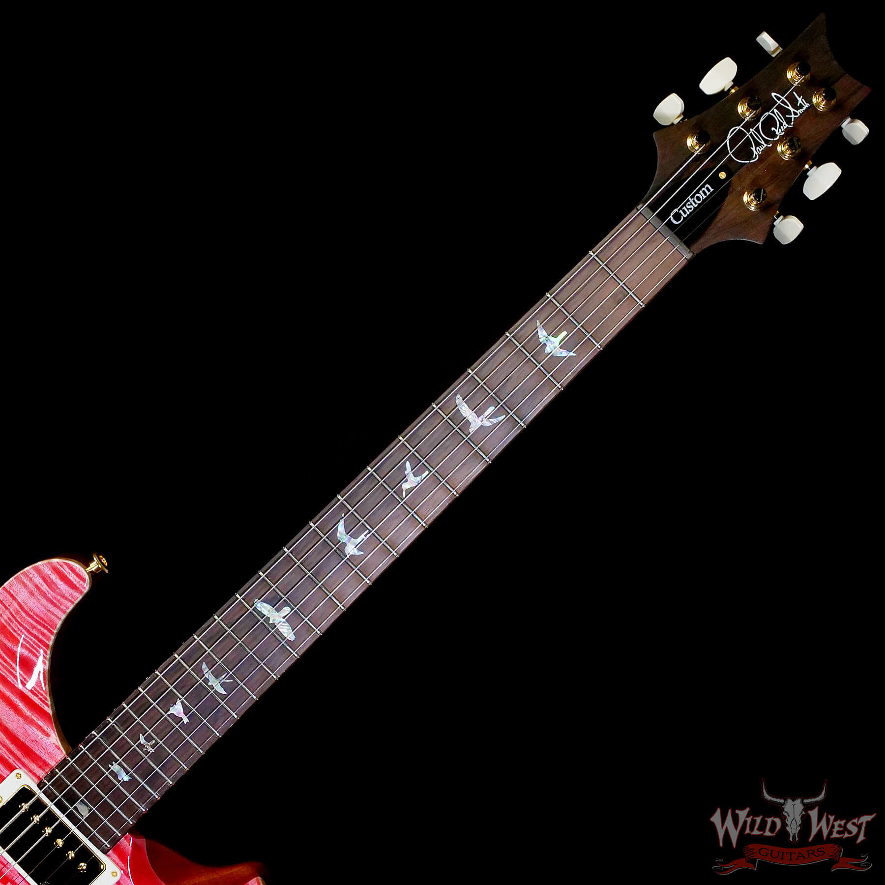 PRS-WL-0416232-C2 2025 Paul Reed Smith PRS Wood Library 10 Top Custom 24 Brazilian Rosewood Bonnie Pink with Natural Back 8.00 lbs - Image 4