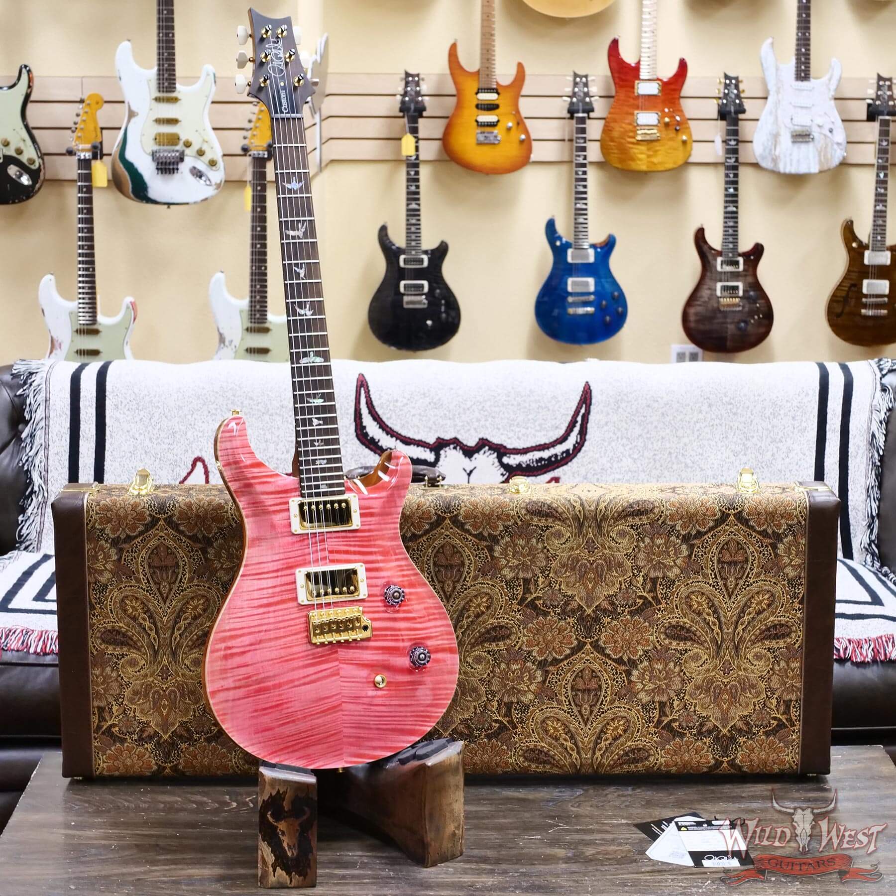 PRS-WL-0416232-D1 2025 Paul Reed Smith PRS Wood Library 10 Top Custom 24 Brazilian Rosewood Bonnie Pink with Natural Back 8.00 lbs - Image 6