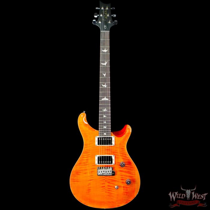 2023 Paul Reed Smith PRS Wild West Guitars 2023 Special Run CE 24 Painted Black Neck 57/08 Pickups Orange - Image 3