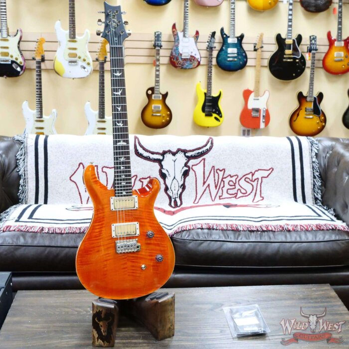 2023 Paul Reed Smith PRS Wild West Guitars 2023 Special Run CE 24 Painted Black Neck 57/08 Pickups Orange - Image 4