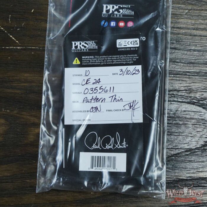 2023 Paul Reed Smith PRS Wild West Guitars 2023 Special Run CE 24 Painted Black Neck 57/08 Pickups Orange - Image 10