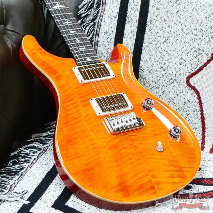 2023 Paul Reed Smith PRS Wild West Guitars 2023 Special Run CE 24 Painted Black Neck 57/08 Pickups Orange - Image 6