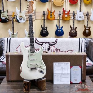 Fender Custom Shop Andy Hicks Masterbuilt 1963 Stratocaster Relic Aged Olympic White 7.30 lbs - Image 6