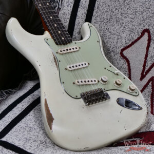 Fender Custom Shop Andy Hicks Masterbuilt 1963 Stratocaster Relic Aged Olympic White 7.30 lbs - Image 8