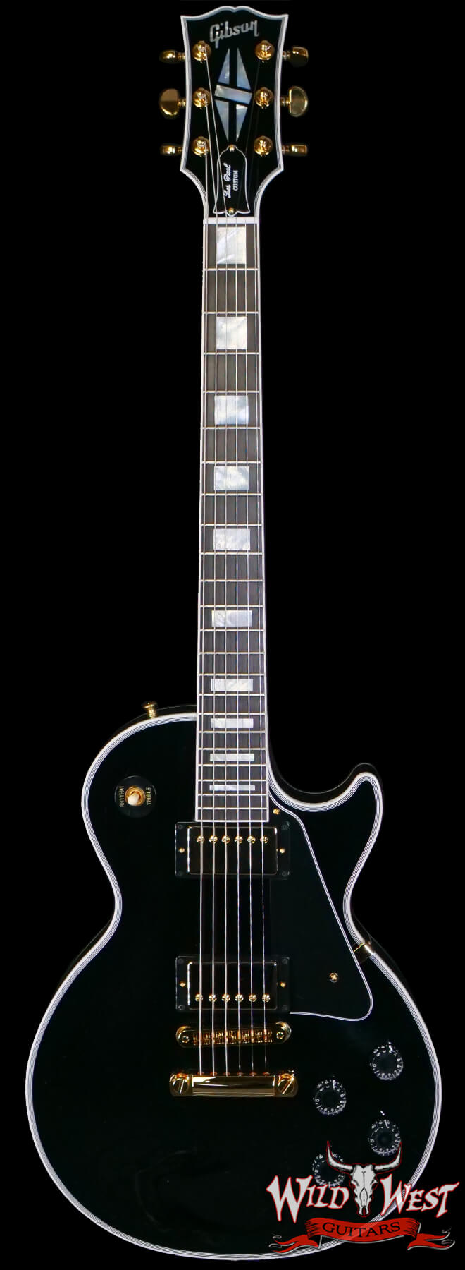 GibsonCS-CS503504-Main Gibson Custom Shop Les Paul Custom Ebony Fingerboard Gloss Ebony (Black) 9.50 lbs - Image 1