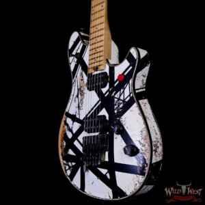 EVH Custom Shop USA Special Edition Wolfgang EVH Stripes White/Black Relic 8.05 lbs - Image 2
