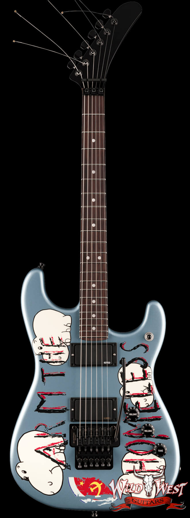 Fender-TM25001211-Main Fender Presents: Tom Morello "Arm The Homeless" Rosewood Fingerboard Blue Ice Metallic 8.30 lbs - Image 1