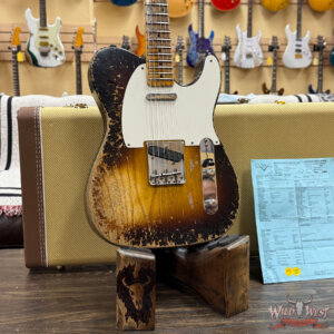 Fender Custom Shop Limited Edition 1957 Telecaster Super Heavy Relic 2 Tone Sunburst 7.05 lbs - Image 8
