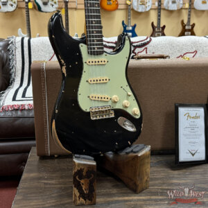 Fender Custom Shop 1960 Stratocaster Rosewood Fingerboard Matching Color Headstock Relic Black 7.60 lbs - Image 8