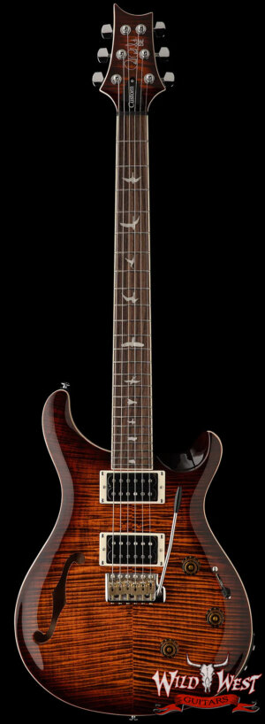 2024 Paul Reed Smith PRS SE Custom 24 Semi-Hollow Piezo Orange Tiger Smokeburst 7.00 lbs