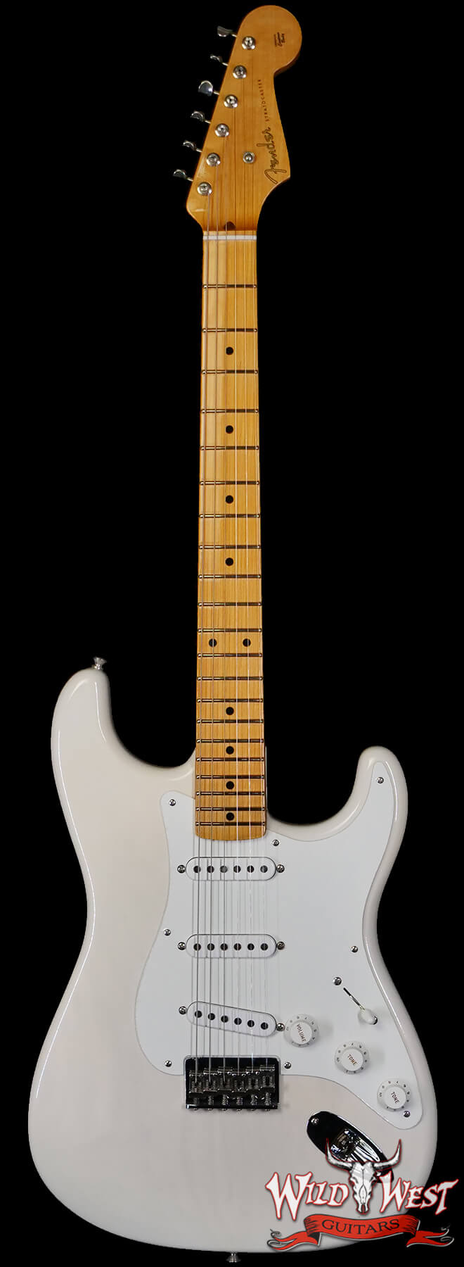 FenderCS-R133257-Main 2023 Fender Custom Shop Vintage Custom 1955 Hardtail Stratocaster Time Capsule Package Aged White Blonde 7.30 lbs - Image 1